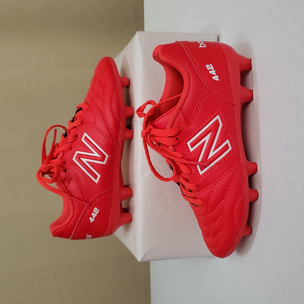 11 WIDE Boys New Balance 442 V2 Academy FG Junior Soccer Cleat Color: Energy Red